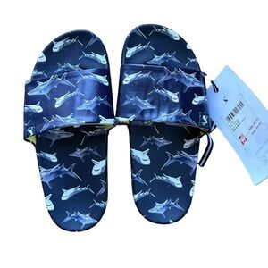 Joule’s Shark Print Slide‎ Sandals Size US 13 NWT